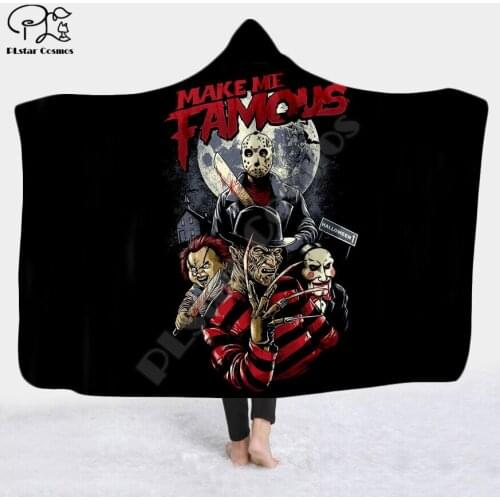 Halloween horror movie Scream Team Blanket Hooded Blanket 3D full print Wearable Blanket Adults men women Blanket style-6