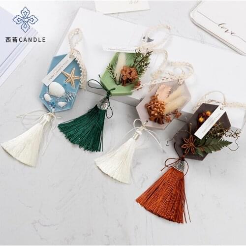Creative Soy Wax Romantic Scented Candle Dried Flower Pendant for Christmas Wedding Party Home Decoration Gift