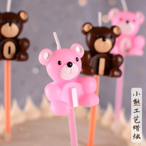 Baking creative bear digital candle cake decoration