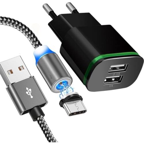 Magnetic Micro USB Cable 2 port Fast Charging Charger For Xiaomi Redmi 6 Pro 6a S2 3S 4 4A 5 Plus Note 9 8 pro 4X 5A Y1 Lite Y2