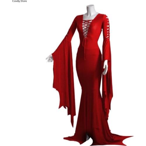 Maxi Dress Pagan Pixie Vampire Black Lace Up Gown Robe for Women S-5Xl Sexy Witch Ghost Halloween Costume Gothic