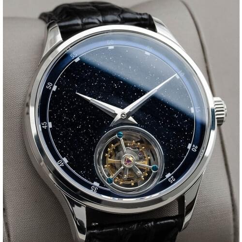 Watches mens 2021 luxury mechanical sugess tourbillon watch store leather band ST8230 movement skeleton luminous waterproof