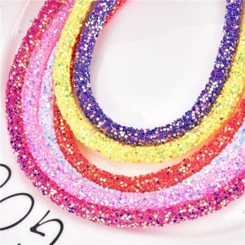 6mm Soft Tube Cord Rope String Gillter Sequin for Clothing Shoes Hairclips Bags Accessories DIY Crafts Jewelry Bracelet Party