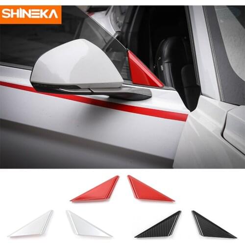 SHINEKA ABS Window Triangle Glass Cover Trim Stickers for Ford Mustang 2015 2016 2017 Car Styling Accessories