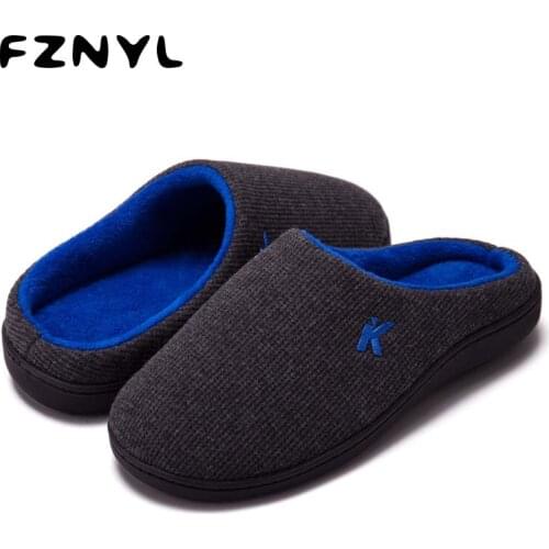 FZNYL Couple Original Two-Tone Cozy Memory Foam Slippers with Fuzzy Plush Lining Slip on Clog House Shoes Indoor/Outdoor