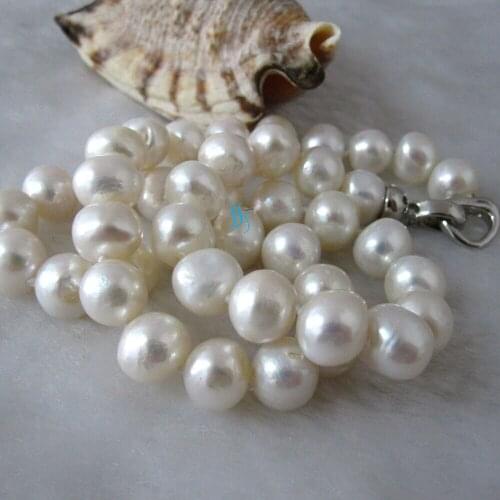 18" 8-10mm White Heavy Surface AA Freshwater Pearl Necklace Strand