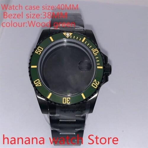 Suitable for NH35 36 Mingzhu2813 Miyata self-winding 40mm sealed back black box series, with carousel green bezel