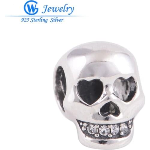 925 silver skull charm Skeleton pendants for diy jewelry making hand made wholesale GW Fashion jewelry X191H10