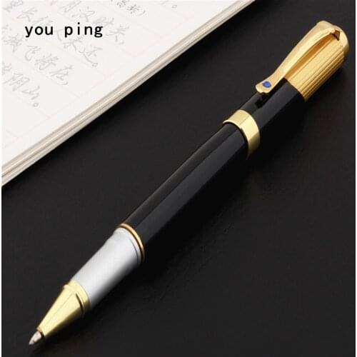 Luxury pen high quality 019 Golden Black Business office Rollerball Pen New School student stationery Supplies Ballpoint Pens