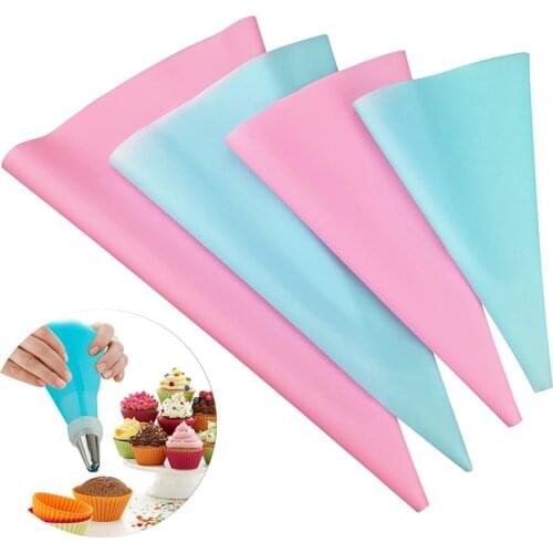4 Sizes Silicone Pastry Bags Baking Decorating Tools Reusable EVA Material Cream Pastry Bag Squeeze Nozzle Cake Pastry Bag