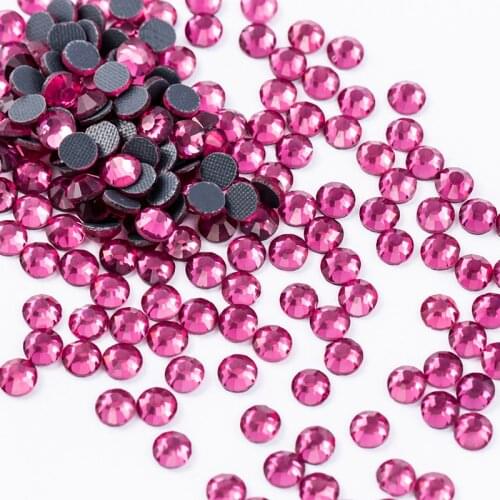 SS4-SS30 high quality Clear DMC Hotfix Rhinestones Super Bright Glass Strass Iron On Crystal Rose Hot fix Rhinestone For Garment