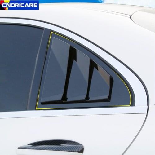 Car Styling Rear Window Triangle Shutters Decorative Stickers Trim Black For Mercedes Benz W205 W176 W177 C117 CLA A C Class