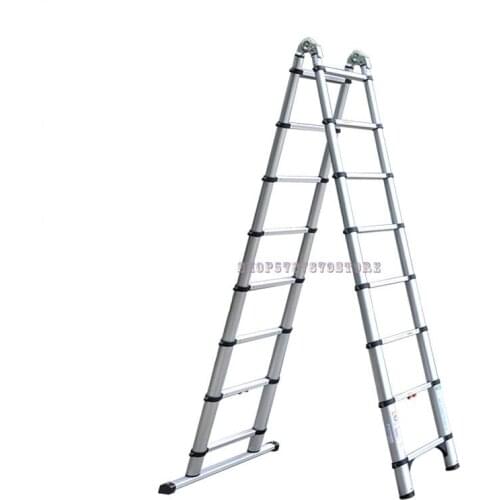 Miter Ladder Telescopic Dual Purpose Ladder Multi Function Folding Ladder Aluminum Alloy Thickened Household Engineering L