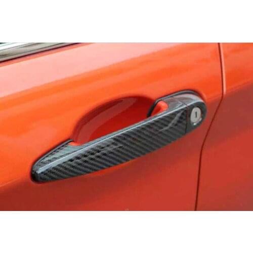 2 Door Universal Carbon fiber Side Door Handle Cover Trim with LED hole for BMW 1 Series E87 F20 F21 Coupe 2007-2015