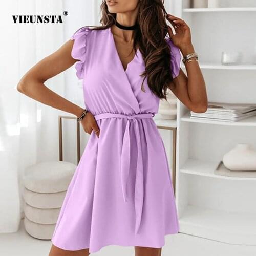 VIEUNSTA Summer Short Sleeve Dresses