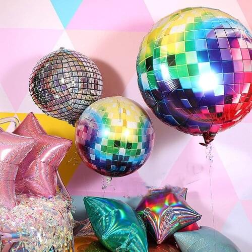 5Pcs 4D Disco Aluminium Foil Balloons Party Balloons for Birthday Wedding Bar Photo Props Kids Toys Living Room Decoration
