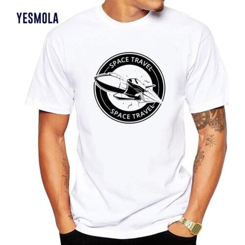 YESMOLA Buran Space Travel T-shirt Fashion Classic Space Shuttle Emblem Men T-shirt 100% Cotton Loose O-neck Short Sleeve
