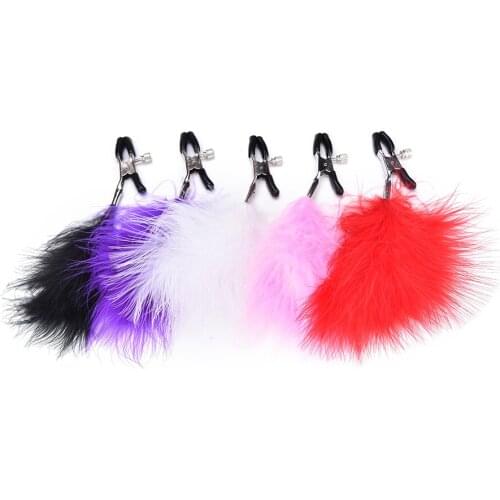 Sex Dice Feather Steel Nipple Breast Clamps Clitoris Clip Bondage Couples Woman Slave Bdsm Toys Labia Clip For Women Body S0207