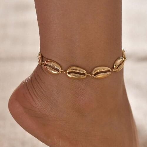 YADA ins Gold&Silver Color Shell Anklets for Women Foot Handmade ankle Barefoot Sandals wholesale Bracelet ankle Female AT200058