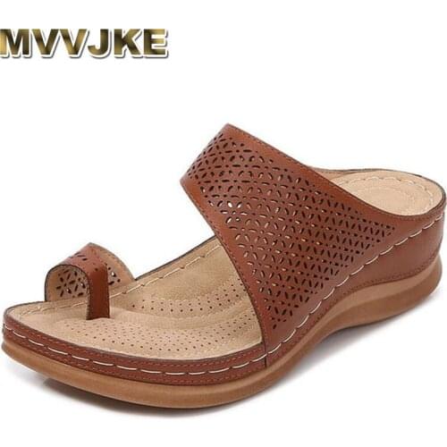 MVVJKEWomens Slippers House For Women Summer Shoes Flip Flop Wedge Female Big Size 43 Slipper Casual Female Shoes Woman Fashion