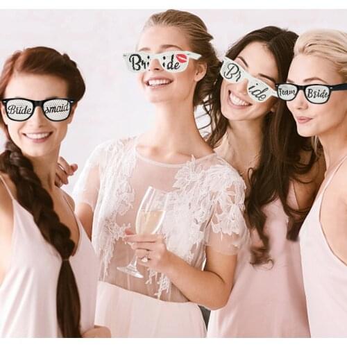 1Pc Bachelorette Hen Party Supplies Bride To Be Glasses Team Bride Sunglasses Bridal Shower Wedding Decoration Photo Props
