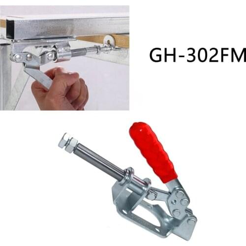 1Pcs Plastic Handle Push Pull 136Kg Holding Capacity Toggle Clamp GH-302-FM For Woodworking Joinery Hand Tool DiY