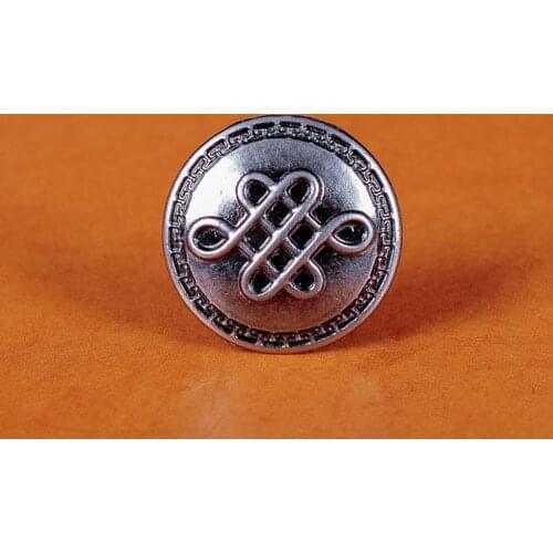 10X 21*21m Antique Silver Chain side Geometry Pattern Celtic Leathercraft Decorative Metal Stud Rivet Oval Button Conchos