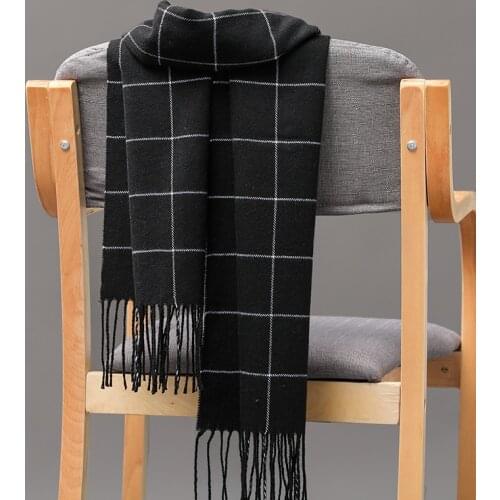 185*35cm outdoor Plaid Winter Scarf Women men unisex shalw Warm wrap muffler Foulard Fashion Cashmere hijab pashmina tassels