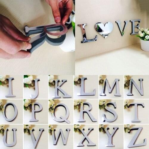 2020 New Acrylic Mirror 3D DIY Wall Stickers English Letters Home Decoration Creative Personality Special 10CM Home Decor
