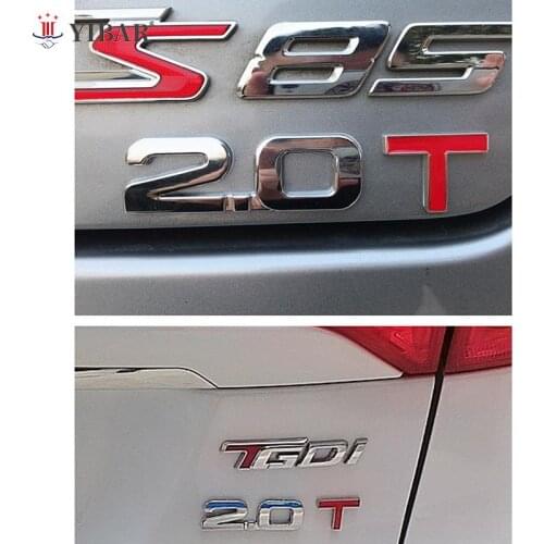 3D Metal Car Trunk Engine Displacement Scale Emblem V6 V8 4WD Auto Stickers