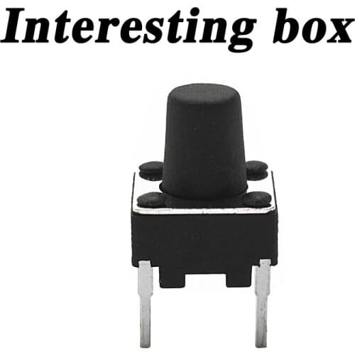 Free shipping TS-D016 touch switch 6*6*7.5 middle two-pin pin green toy button DIY handmade accessories