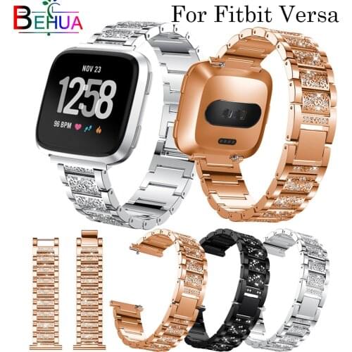 Stainless Steel Watch Band for Fitbit Versa Replace crystal Wristband Strap band Bracelet for Fitbit Versa smart watch Straps