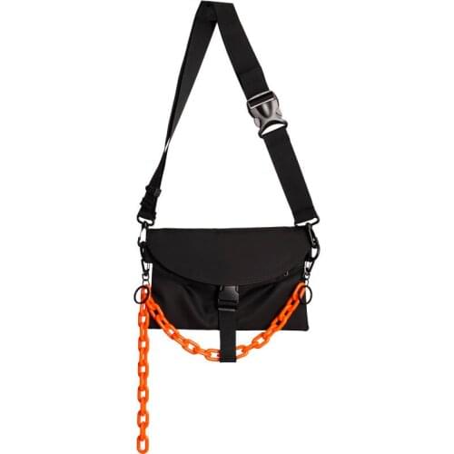 Black Bag Nylon Unisex Chains Fashion Solid Square Zipper SOFT Shoulder Bags Pures and Bags Crossbody Girls Bag Street Style