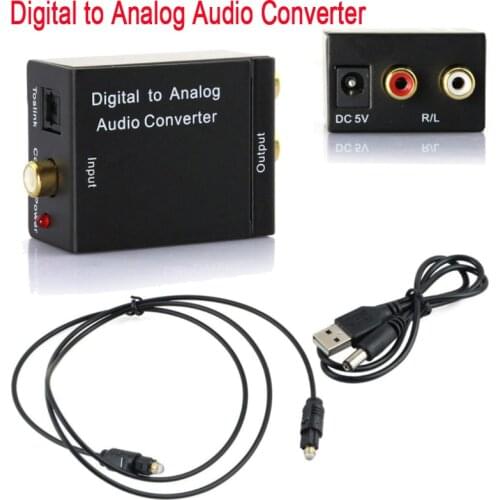 3.5MM Jack DAC Digital to Analog Audio Converter Decoder Optical Fiber Coaxial Stereo Audio Adapter To RCA Amplifiers USB Cable