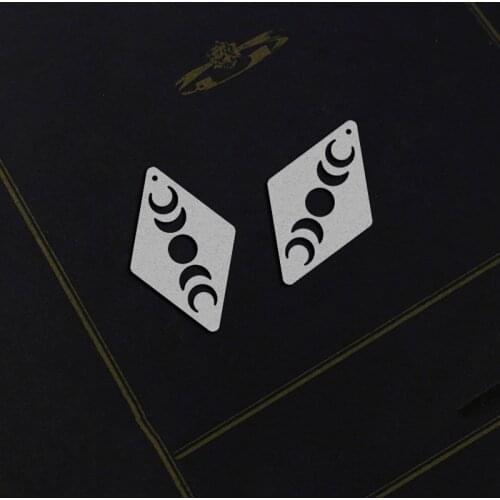 Making Jewelry Findings Stainless Steel Bead Metal Pendant Laser Cut Moon Phases Charms For DIY Necklace Earrings