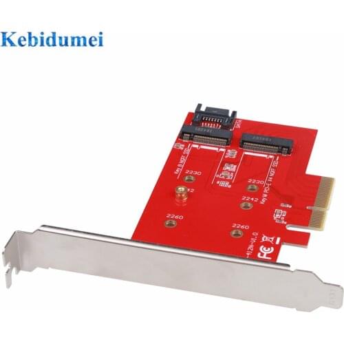 Kebidumei Pci-E X4 For Ngff (M.2) Hard Disk Ssd Card Extension M Key and B Key Sata Cable Card Adapter For Pc Desktop Pcie Card