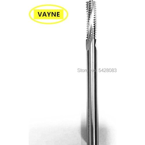 VAYNE For Al CNC machine Solid Carbide spiral Full Thread End Milling Cutter be lengthened M3X0.5/M4M5M6M8*1.25/M10M12M14X100mm
