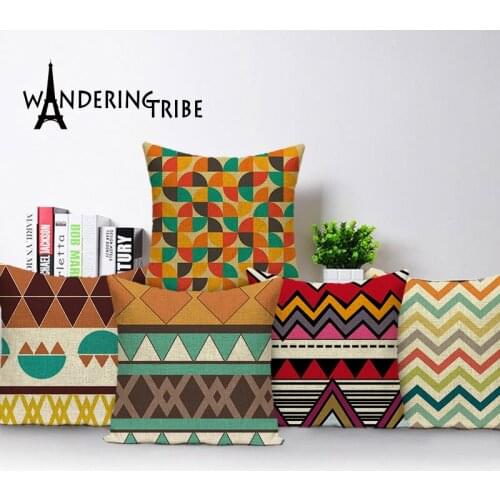 Morocco Stripe Cushion Cover Colorful Geometric Pillow Case Car Bed High Quality Linen Home Decor Sofa Pillows Covers Almofada