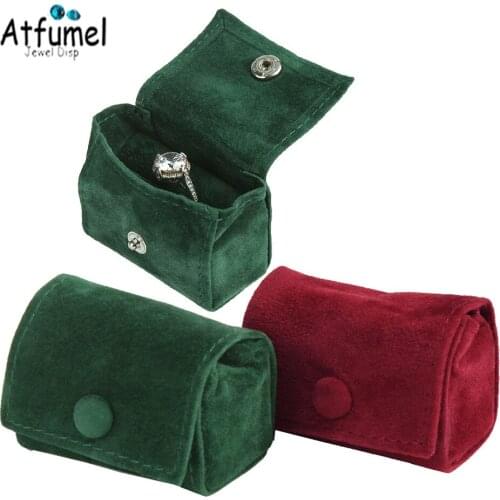 Mini Ring Jewelry Organizer Box Creative Velvet Cufflinks Storage Bag Marriage Engagement Earring Display Holder Travel Case