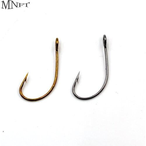 MNFT 100Pcs High Carbon Steel Fishing Hooks in Fly Fishhooks Jig Barbed With Hole For Saltwater Freshwater Fishing Accessories