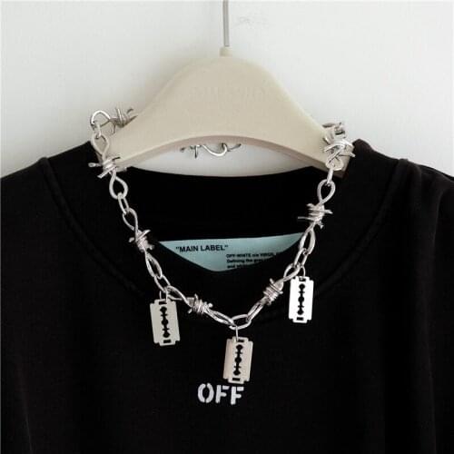 Fashion new thorns money chain cold wind blade pendant cool necklace hot sale