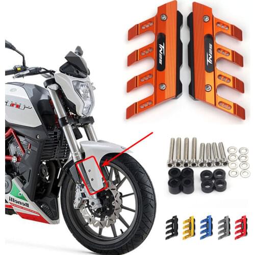With Logo For BENELLI TNT25 Motorcycle Mudguard Front Fork Protector Guard Block Front Fender Anti-fall Slider Accessories