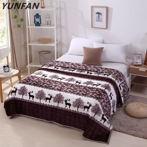 Cartoon deer blankets quilts twin full queen king fashion tree blankets soft Throw Flannel blanket on Bed/car/sofa luxury rugs