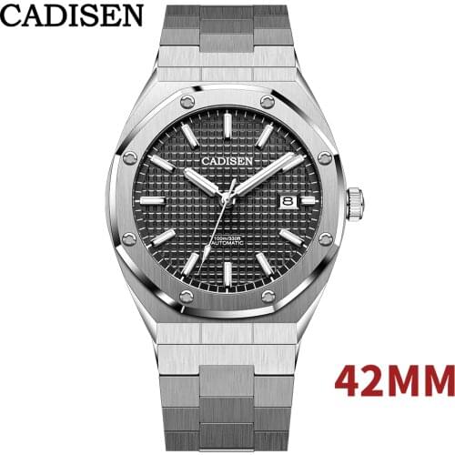 CADISEN 42MM OAK Mens Watches Top Brand Luxury Mechanical Wrist Watch Mens Automatic Watch Men 100M Waterproof Clock Man NH35A