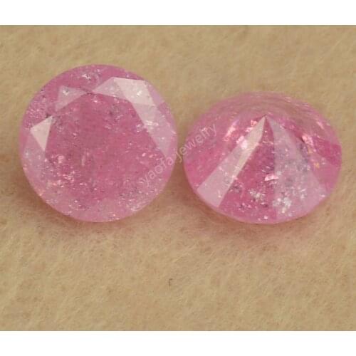 Wholesale 3~20mm Dyed Ice Zircon Stone A2 Pink Color Round Brilliant Shape Loose Synthetic Cubic Zirconia CZ Gems For Jewelry