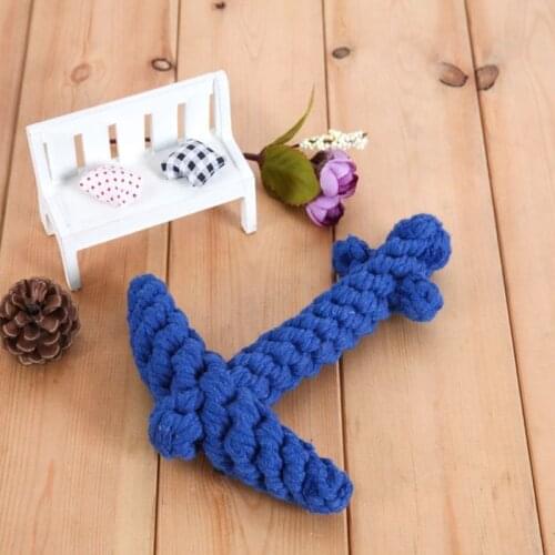 Pet cotton rope pet toy woven anchor dog clean teeth bite resistant toy,Q280