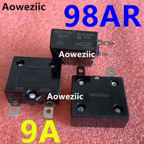 2Pcs KUOYUH 98AR 9A Breaker Automatic Reset Overcurrent Overload Protector Motor Protection Switch Leakage Protector Fuse