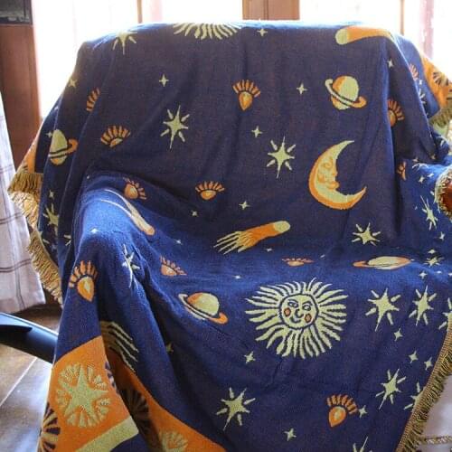 Drop Ship Bohemian Cotton Knitted Decorative Sofa Cover Towel Blanket Thread Blanket for Beds Soft Bed Plaids Vintage Tapestry