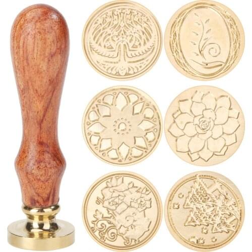 Retro Plants Seal Wax Stamps Sealing Stamp for Envelope Wedding Invitation Cards DIY Craft Gift