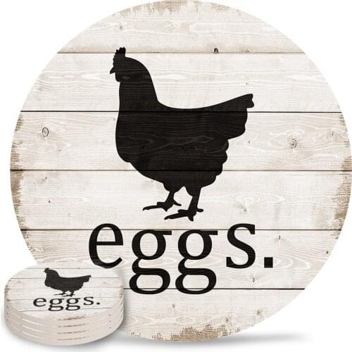 Farm Animals Chicken Eggs Coasters Coffee Table Decor Kitchen Accessories Ceramic Coaster Dinning Table Decoration Placemats